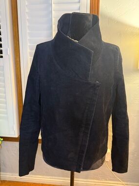 Helmut Lang Navy Asymmetric Corduroy Blazer
